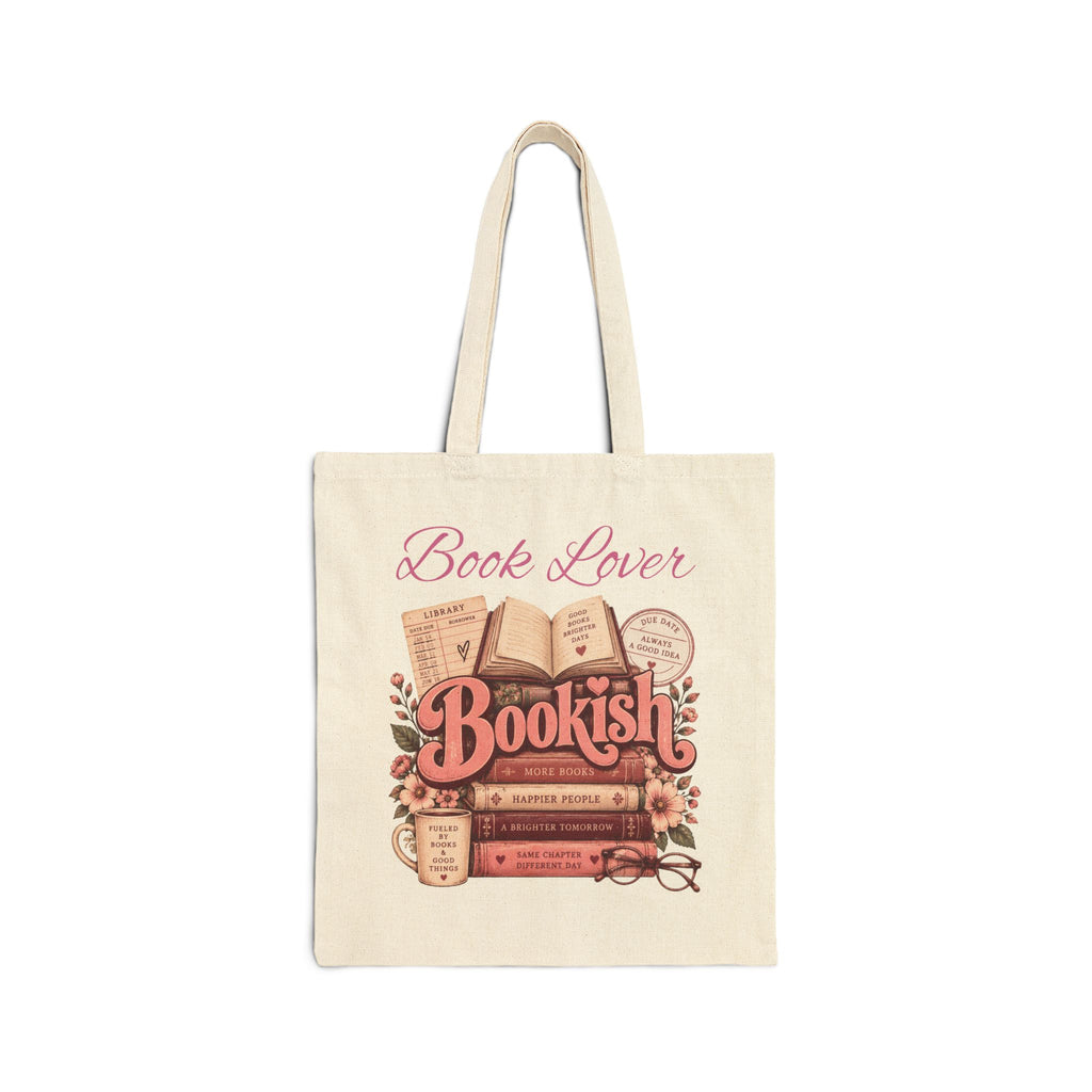Bookish Book Lover Canvas Tote Bag