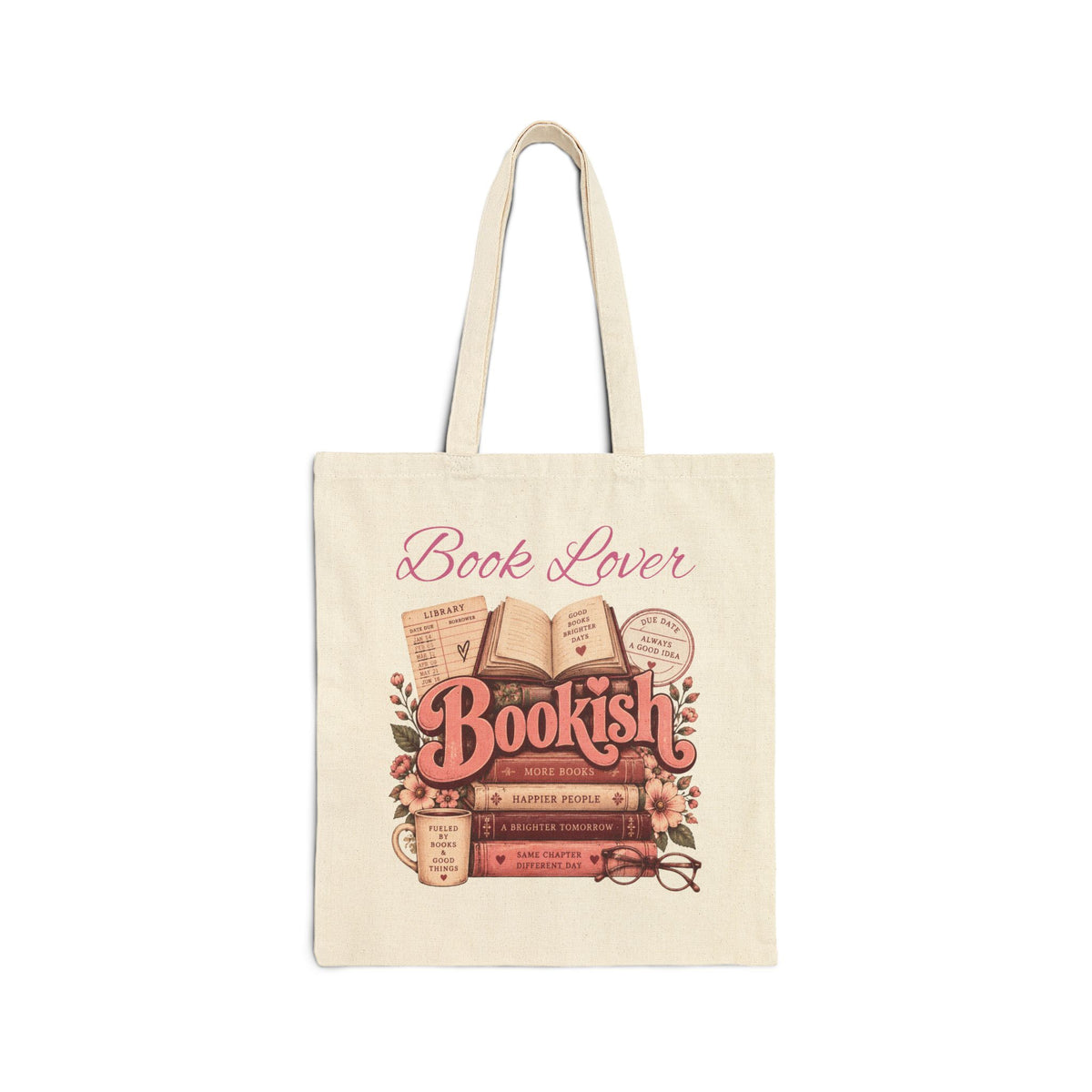 Bookish Book Lover Cotton Canvas Tote Bag