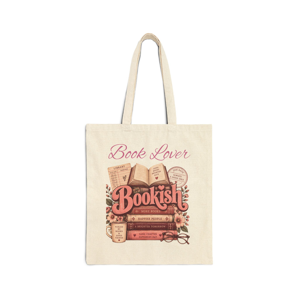 Bookish Book Lover Cotton Canvas Tote Bag