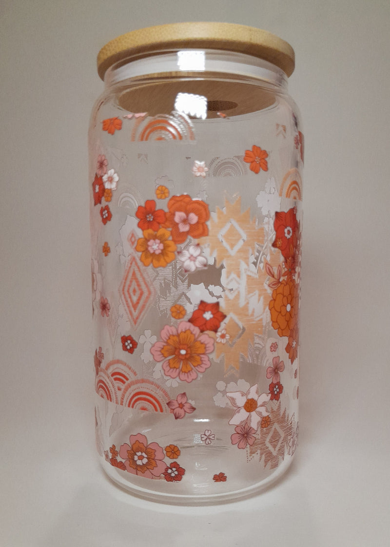 Be Kind-Floral Glass Cup