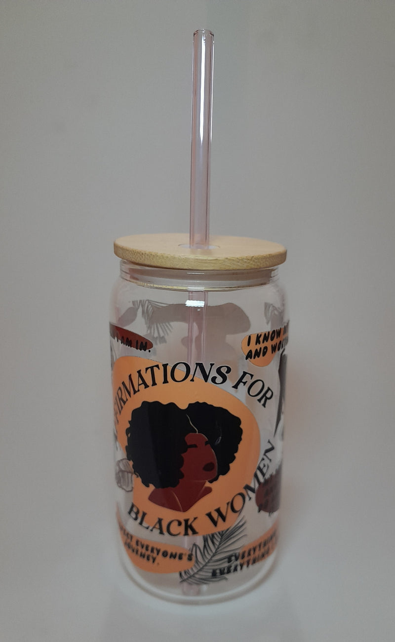 Borosilicate Glass Cup (Affirmations For Black Women)