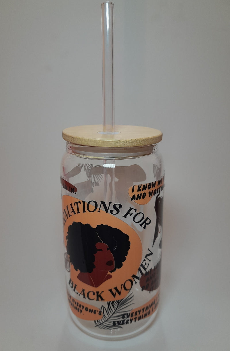 Borosilicate Glass Cup (Affirmations For Black Women)