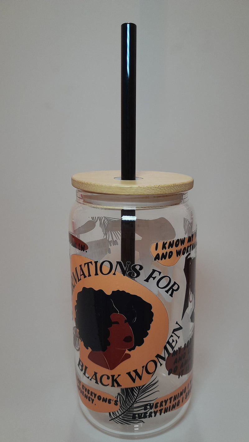 Borosilicate Glass Cup (Affirmations For Black Women)