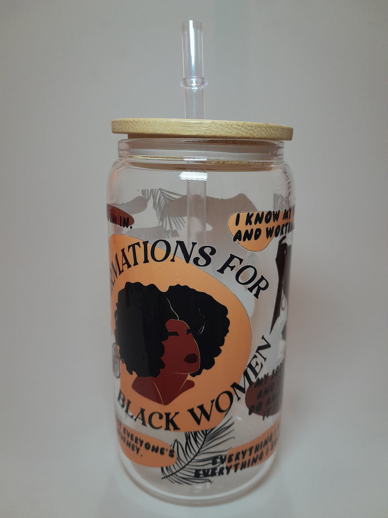 Borosilicate Glass Cup (Affirmations For Black Women)