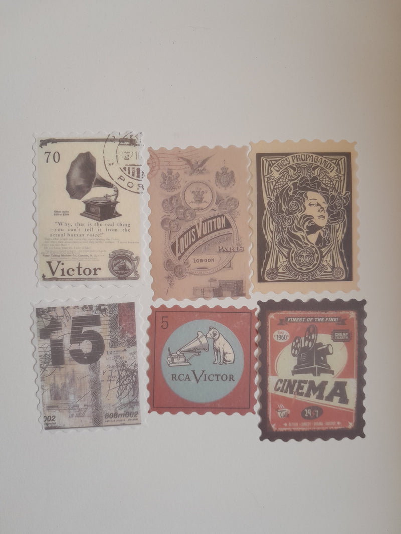 Vintage Themed Stamp Stickers