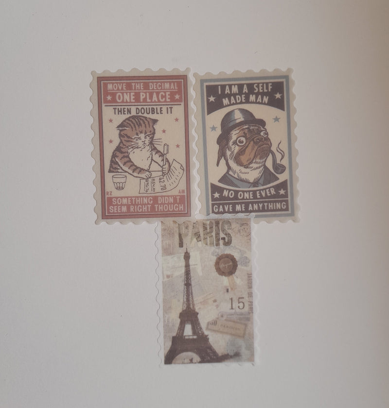 Vintage Themed Stamp Stickers