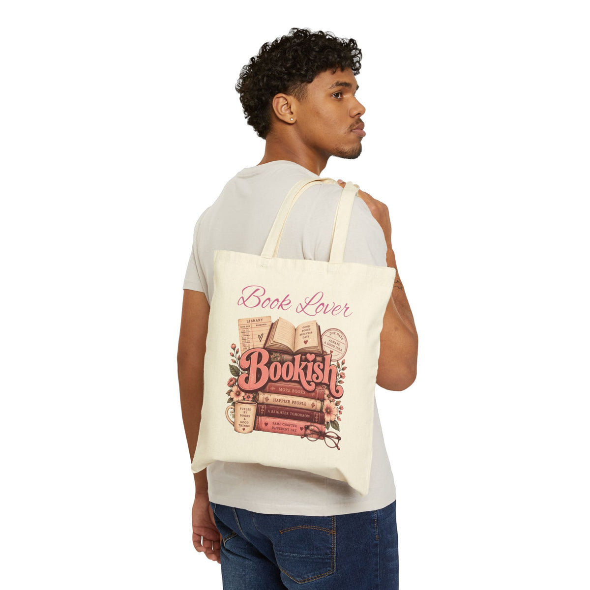 Bookish Book Lover Canvas Tote Bag