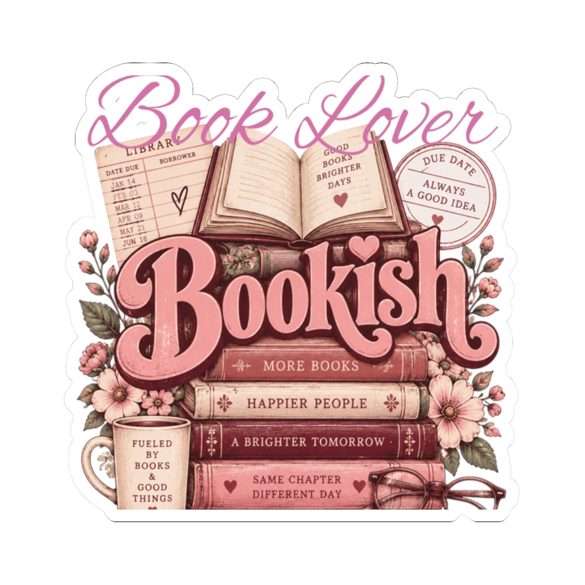 Bookish Book Lover Kiss-Cut Sticker