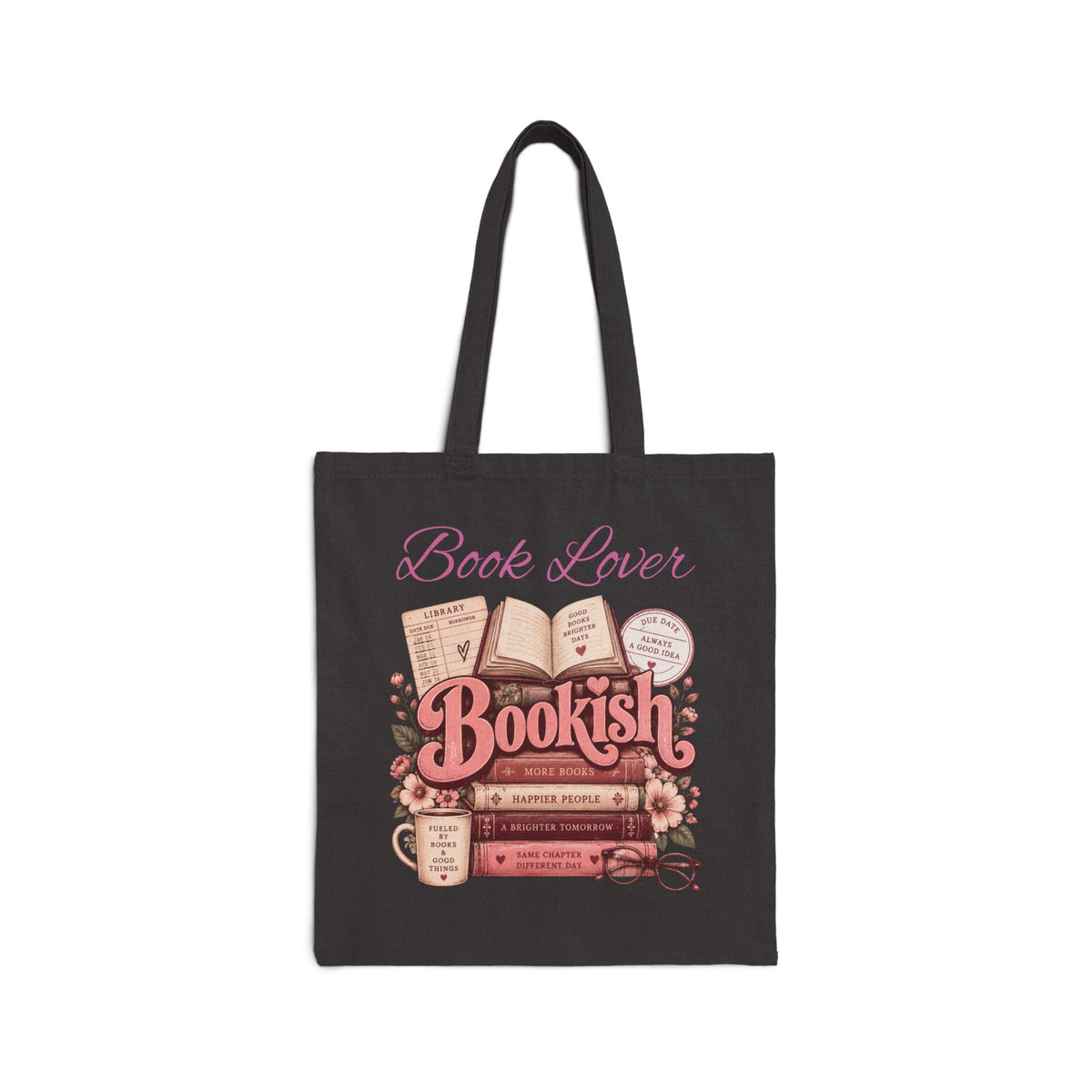 Bookish Book Lover Canvas Tote Bag