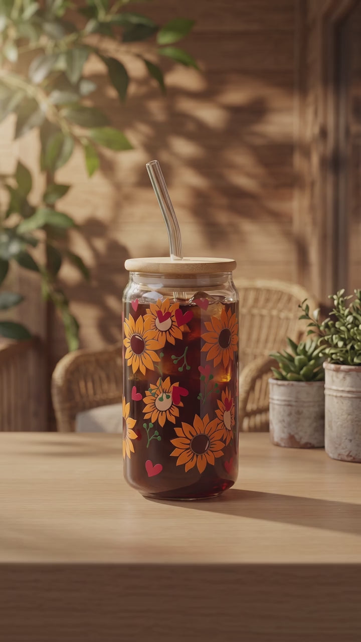 Sunflowers and Pink Hearts